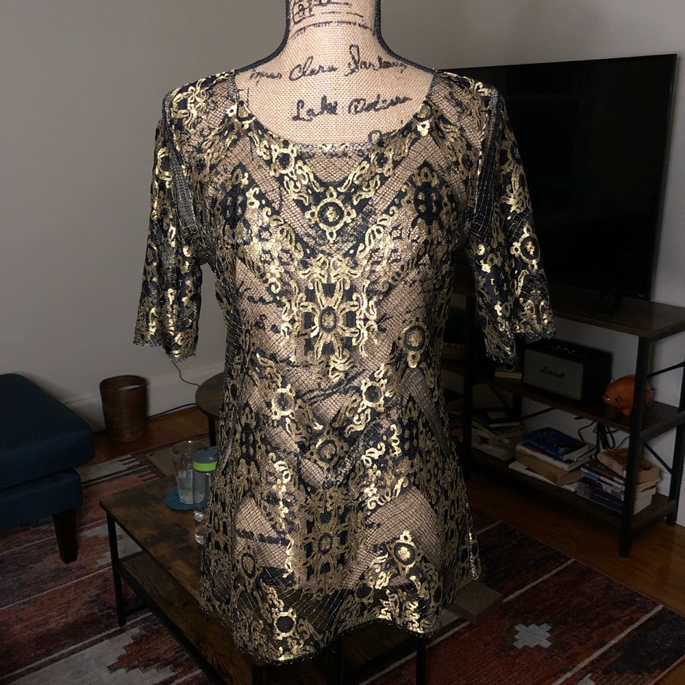 Gold Lace Top